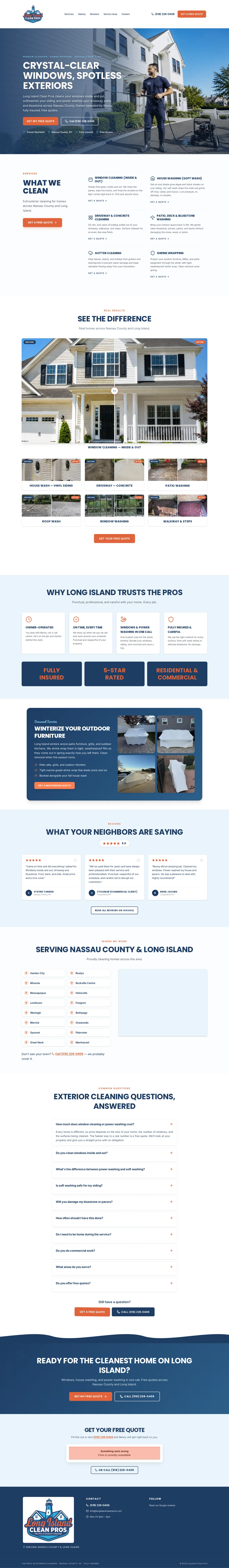 Long Island Clean Pros website screenshot