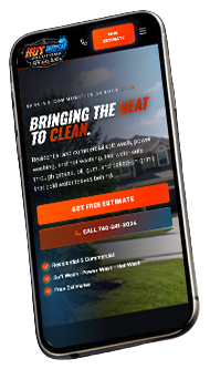 Pressure washing website on phone